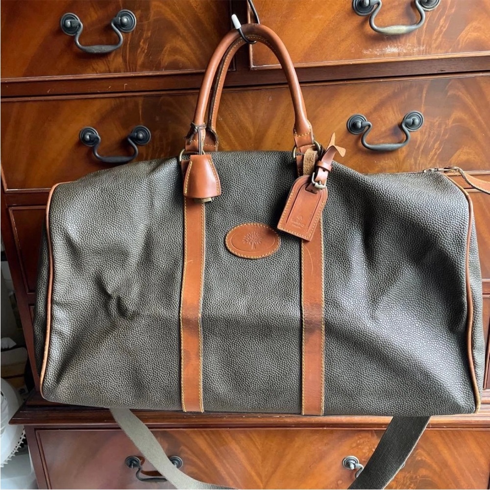 Mulberry Brown and Tan Leather Duffel Bag